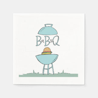 Blauw Baby BBQ servetten