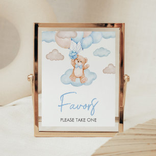 Blauw Baby Beer Ballon Baby shower Favors Poster