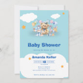 Blauw Baby Beer in het Baby shower Kaart (Voorkant)