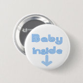 Blauw Baby binnen - Gepersonaliseerd Ronde Button 5,7 Cm (Voorkant /achterkant)