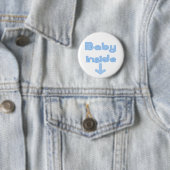 Blauw Baby binnen - Gepersonaliseerd Ronde Button 5,7 Cm (In situ)