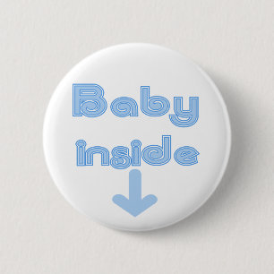 Blauw Baby binnen - Gepersonaliseerd Ronde Button 5,7 Cm