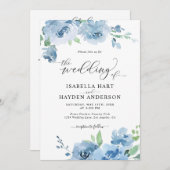 Blauw baby blauw in één QR-code bruiloft Kaart (Voorkant / Achterkant)