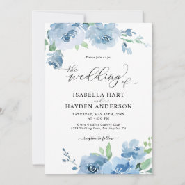 Blauw baby blauw in één QR-code bruiloft Kaart