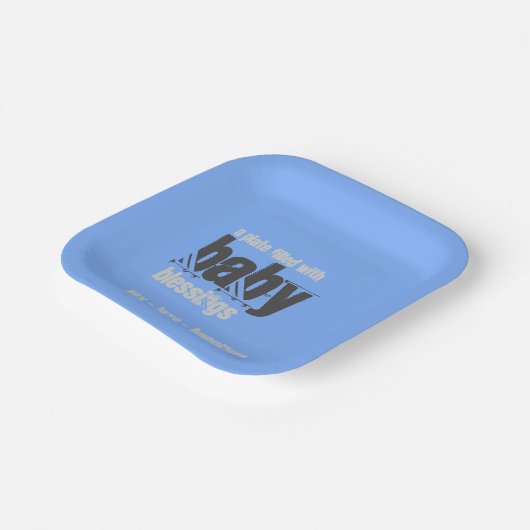 BLAUW BABY BORD van ZEGENINGEN - Vierkant (Gebogen)