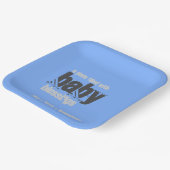 BLAUW BABY BORD van ZEGENINGEN - Vierkant (Gebogen)