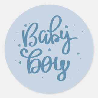 Blauw Baby Boy Baby Shower Ronde Sticker