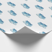 Blauw Baby Boy Schoenen Patroon Cadeaupapier (Hoek)