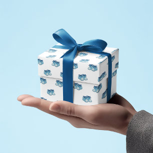 Blauw Baby Boy Schoenen Patroon Cadeaupapier