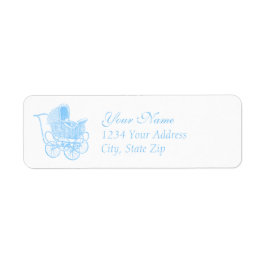  Blauw Baby Carriage Etiket