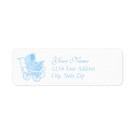 Blauw Baby Carriage Etiket (Voorkant)