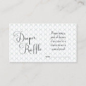 Blauw Baby Carriage Pattern Luier Raffle Kaart (Voorkant)