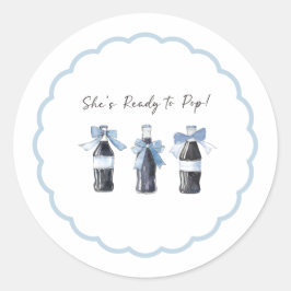 Blauw Baby Frisdrank klaar om te knallen! Ronde Sticker