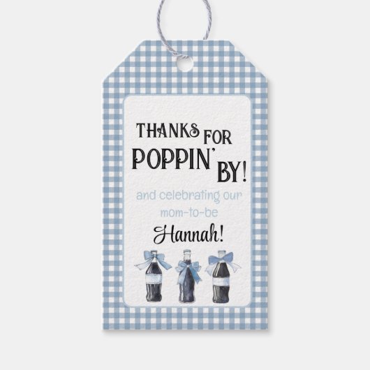Blauw Baby Frisdrank klaar om te POP  Cadeaulabel (Voorkant)