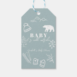 Blauw Baby Het Is Koud Buiten Baby Shower Bedankt Cadeaulabel