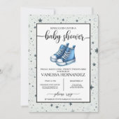 Blauw Baby Hoge Topjes Baby shower Kaart (Voorkant)