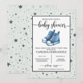 Blauw Baby Hoge Topjes Baby shower Kaart (Voorkant / Achterkant)