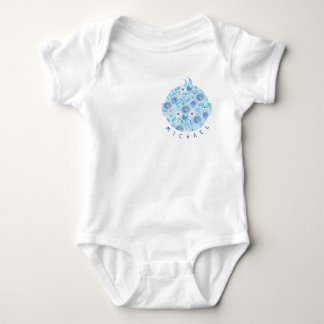 Blauw Baby hoofd patroon baby jongen Romper
