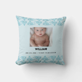 Blauw Baby Jongen Naam Geboorte Datum Stats | Foto Kussen