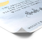 Blauw Baby luierscherm boven de maan Poster (Hoek)