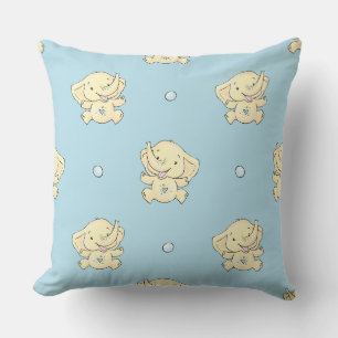 Blauw Baby Olifant Nursery Worp Kussen