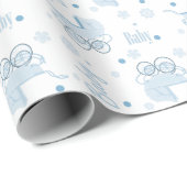 Blauw Baby-omslagpapier Cadeaupapier (Rol Hoek)