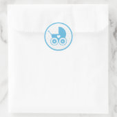 Blauw Baby Pram Icon Sticker Blad (Tas)