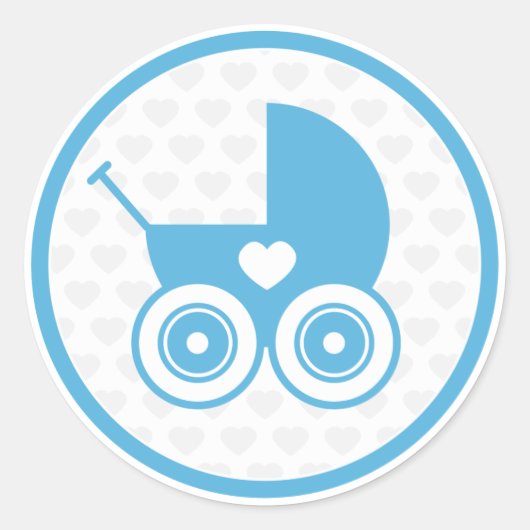 Blauw Baby Pram Icon Sticker Blad (Voorkant)