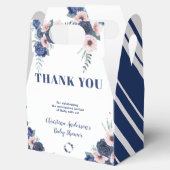 Blauw Baby-Q Bloemen Roos Pastel BBQ Baby shower Bedankdoosjes (Geopend)