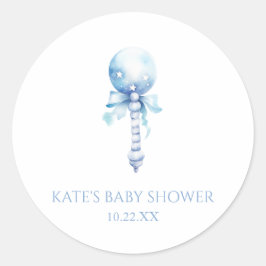Blauw  Baby rammelaar Speelgoed kwekerij Baby show Ronde Sticker