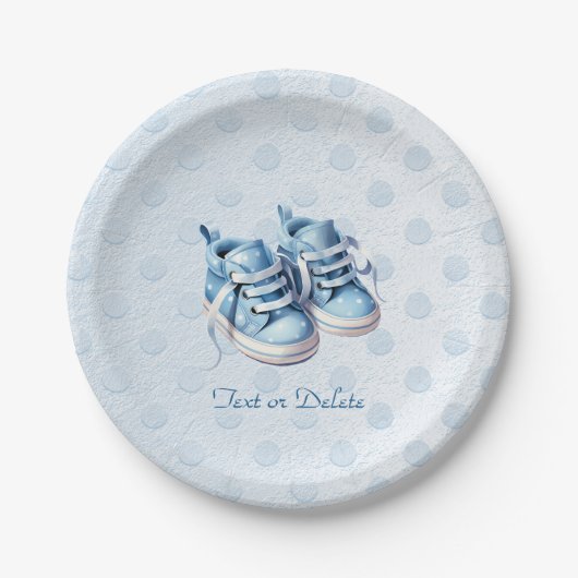 Blauw Baby Schoenen Papier Bord (Voorkant)