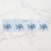 Blauw Baby Schoenen Waterflesetiket Waterfles Etiket (Enkel label)
