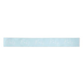 Blauw Baby Script Elegant Baby Boy Shower Satijnen Lint (Voorkant)