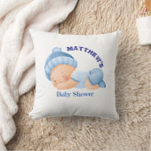 Blauw Baby shower, Baby Boy Shower Kussen (Deken)