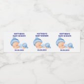 Blauw Baby shower, Baby Boy Shower Waterfles Etiket (Enkel label)