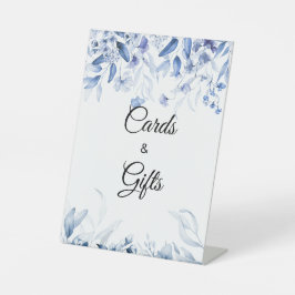 Blauw Baby shower Bloemen Kaart & Geschenken Reclamebord Met Voetstuk
