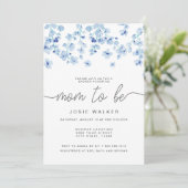 Blauw Baby shower bloesems Kaart (Staand voorkant)