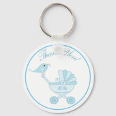 Blauw Baby shower Dank u Sleutelhanger (Voorkant)