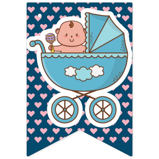 Blauw baby shower en roze Babies Vlaggetjes (Tweede vlag)