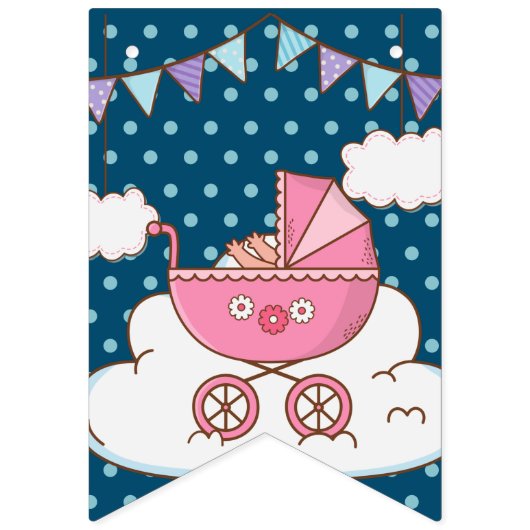 Blauw baby shower en roze Babies Vlaggetjes (Eerste vlag)