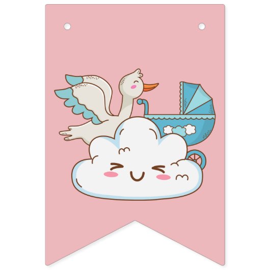 Blauw baby shower en roze Babies Vlaggetjes (Derde vlag)