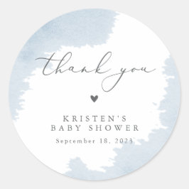 Blauw Baby shower Favor Dank u Labels