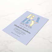 Blauw Baby shower Folie Uitnodiging (Gedraaid)