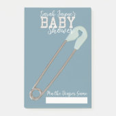 Blauw Baby shower game Pin the Diaper Post-it Note (Voorkant)