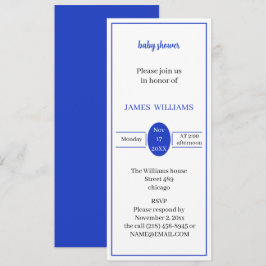 Blauw Baby shower gepersonaliseerd Kaart