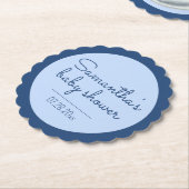 Blauw Baby shower geschulpte Onderzetters (Gekanteld)
