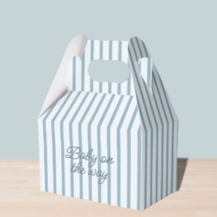 Blauw Baby shower gestript Bedankdoosjes