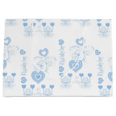 Blauw Baby shower Groot Cadeauzakje (Voorkant)