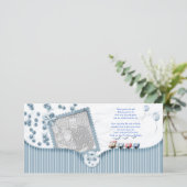 Blauw Baby shower Hartelijk dank voor uw fotokaart Bedankkaart (Staand voorkant)