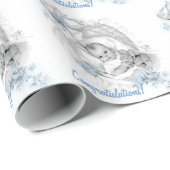  blauw Baby shower inpakpapier (Rol Hoek)